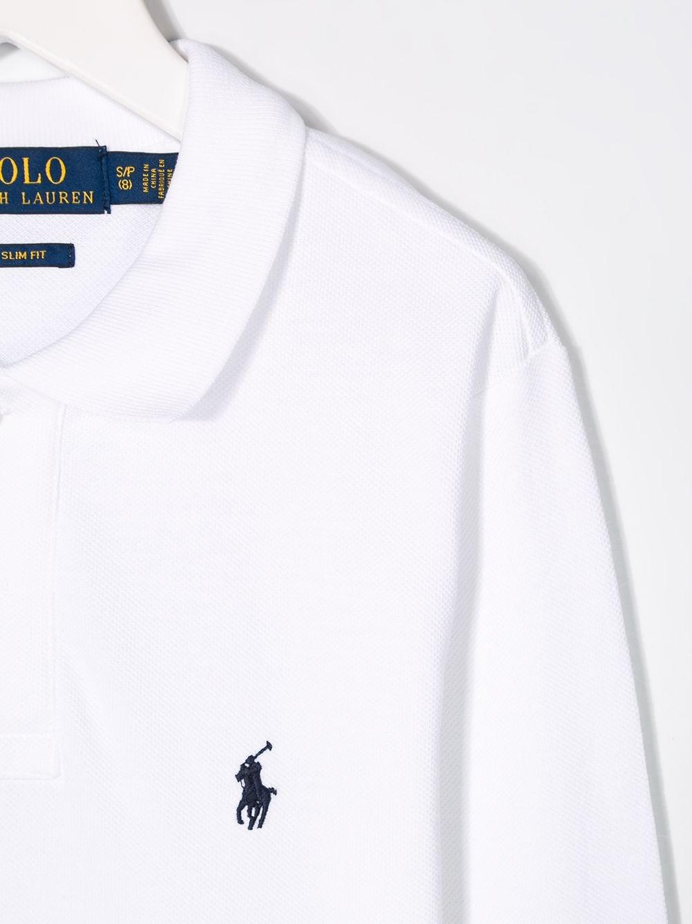 Logo Polo long sleeves polo shirt<BR/><BR/> 323708858013 WHITE POLO RALPH LAUREN KIDS 