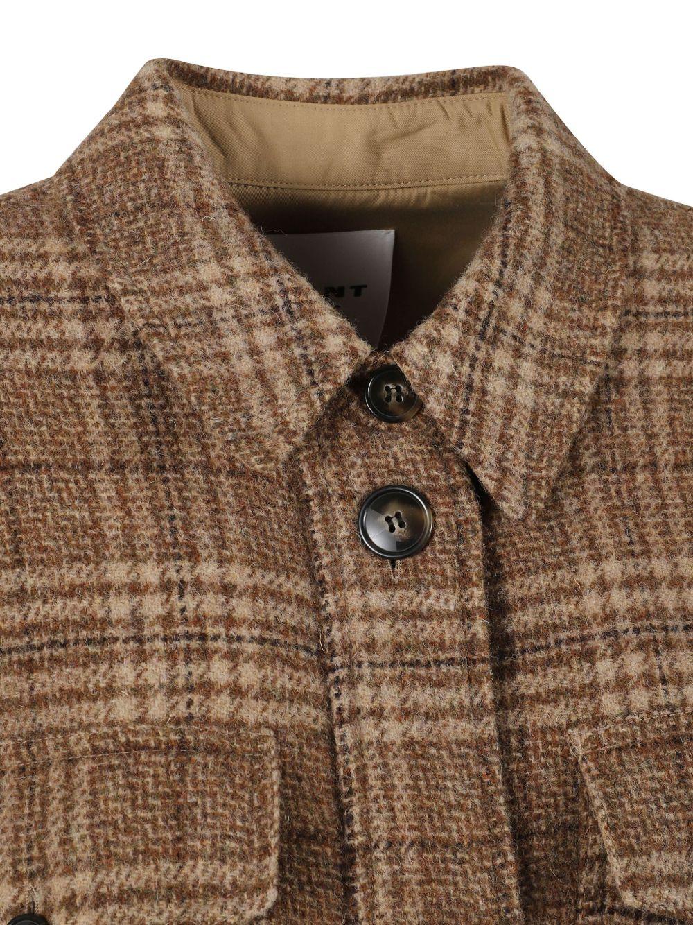 Long brown checked coat MA0437FA C3D02E50CA MARANT ÉTOILE 