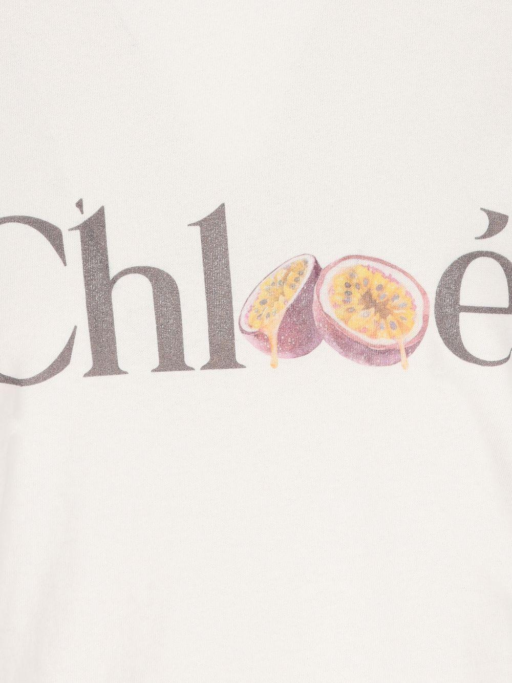 COTTON T-SHIRT WITH LOGO PRINT CH26SJH08197 101 CHLOÉ 