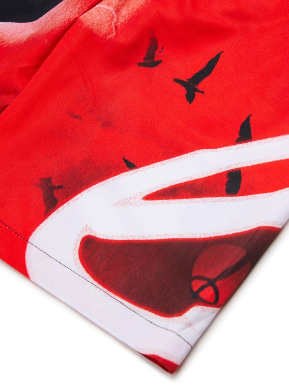 Swim shorts with all-over blurred print J02702 KXBTCK900 DIESEL KIDS 