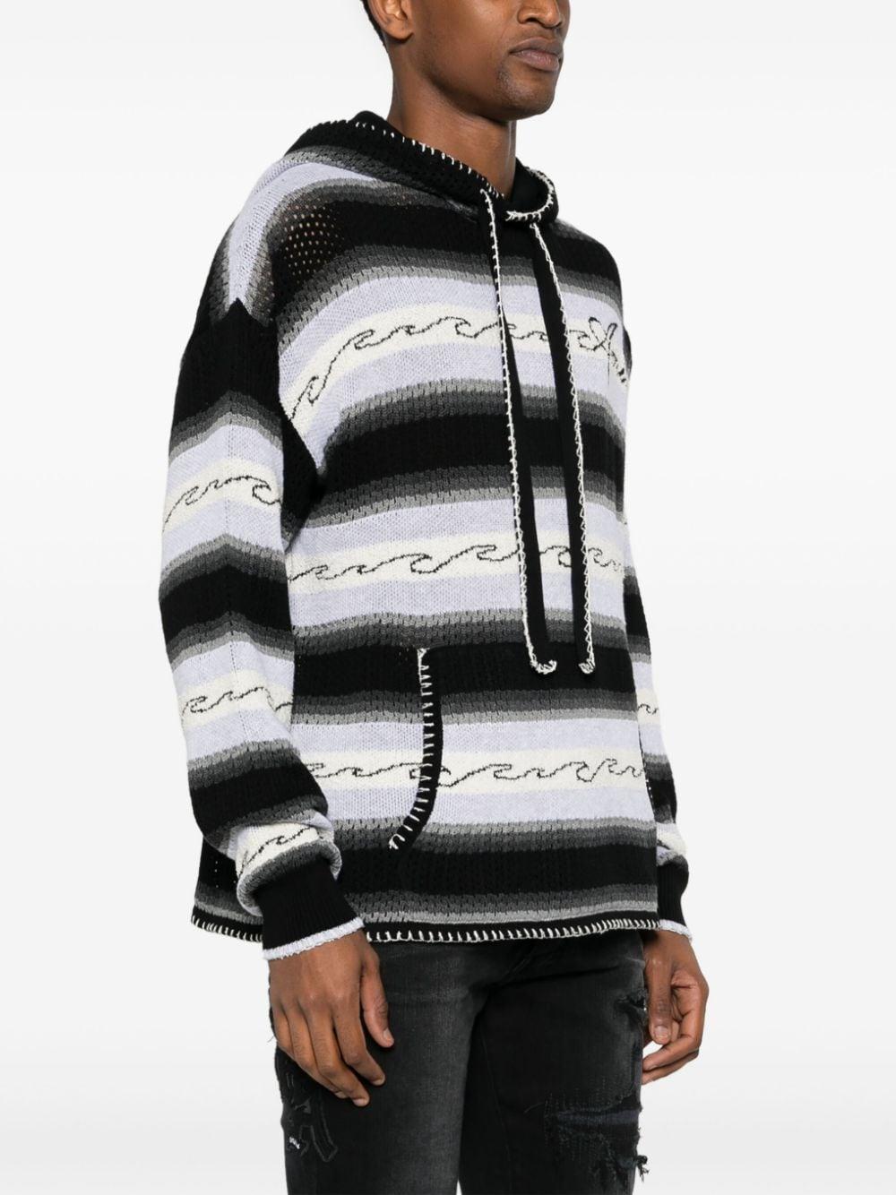 Striped knitted hoodie<BR/><BR/><BR/> AMKNHD1003 BLACK AMIRI 