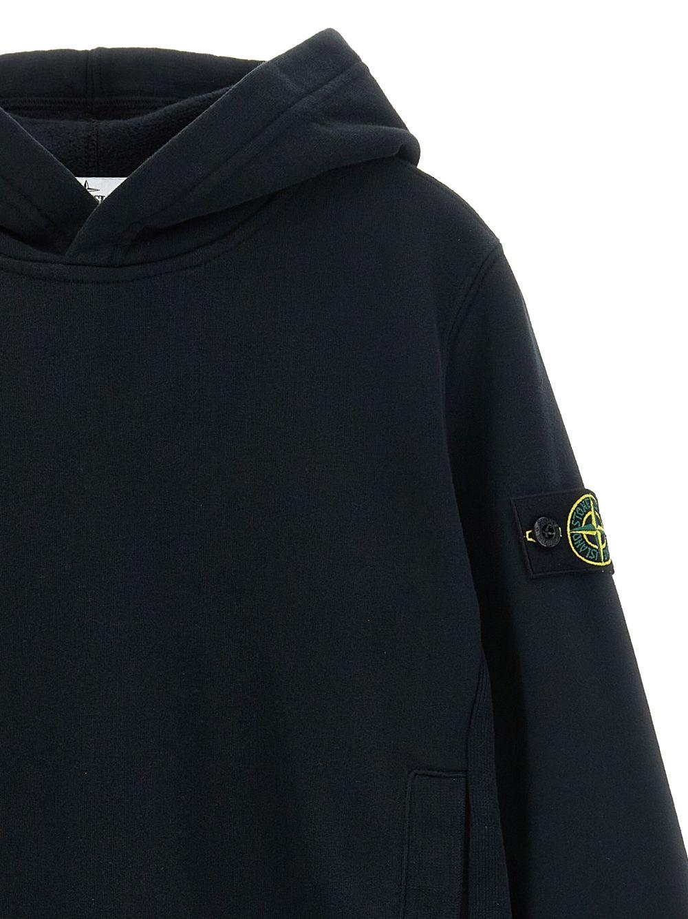 Hooded sweatshirt in organic cotton fleece K2S166100004 S0A20V0029 STONE ISLAND KIDS 