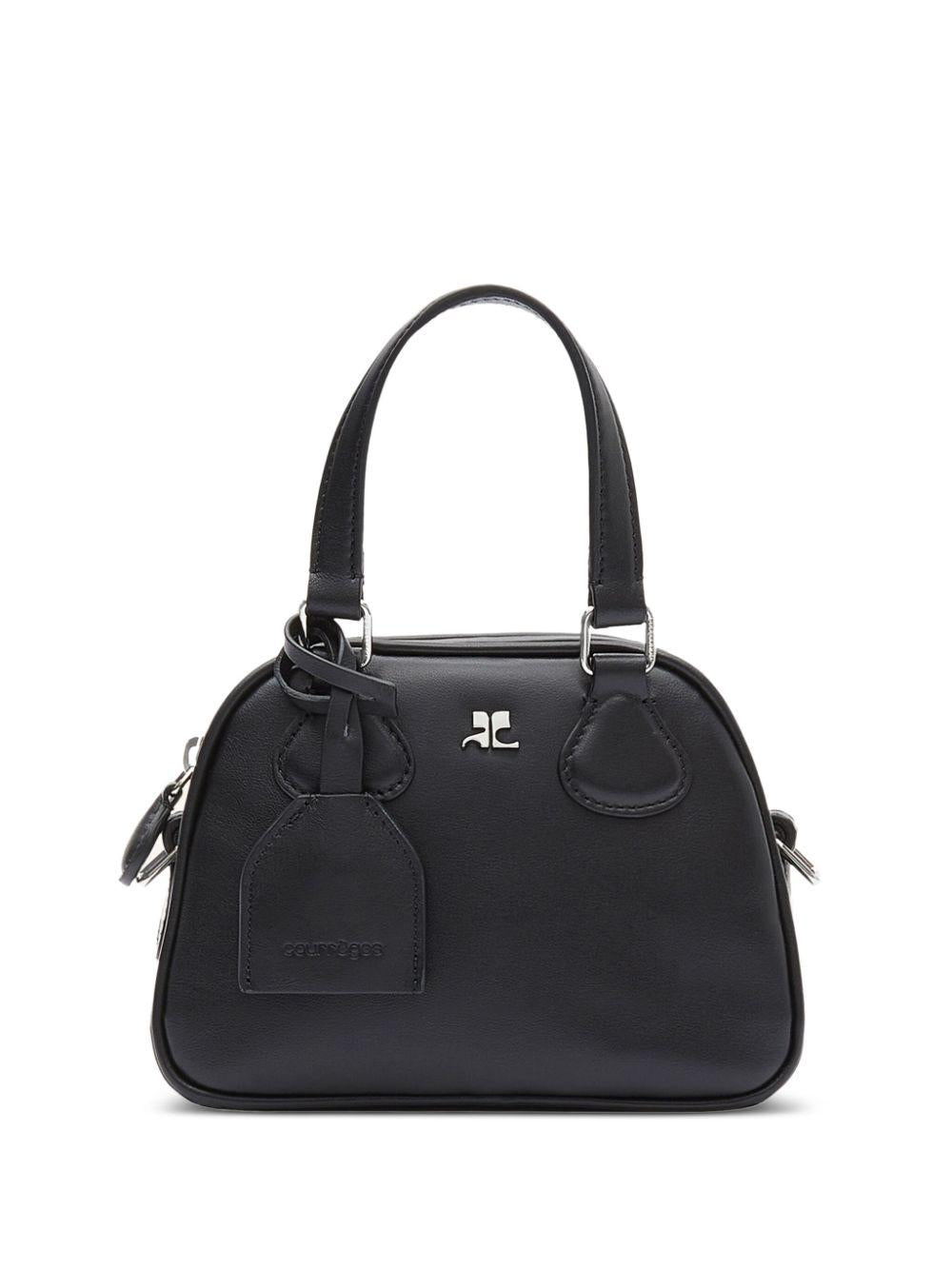 Logo leather mini bowling bag<BR/><BR/><BR/> 324GSA132CR0065 9999 COURRÈGES 