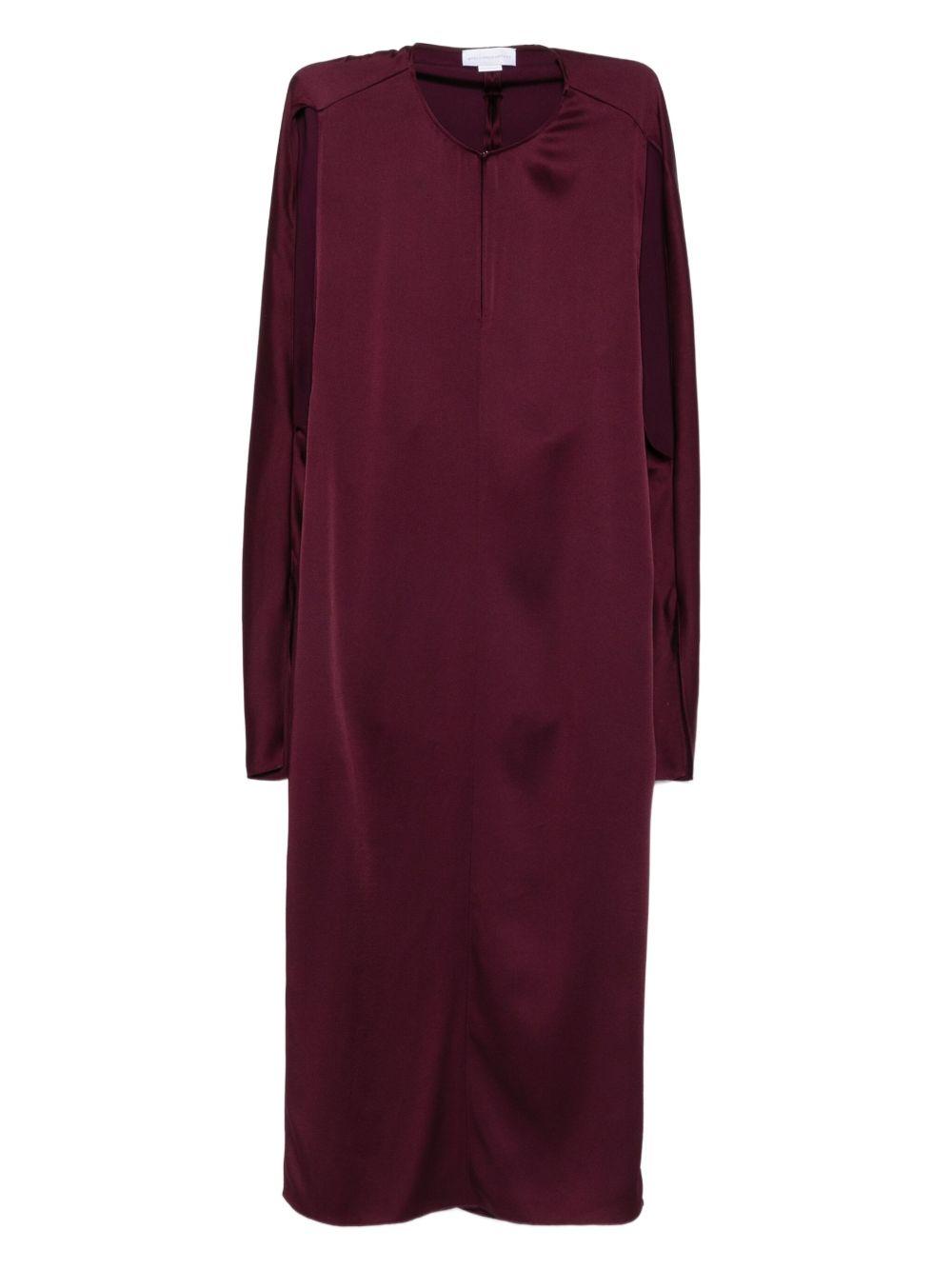 Cape-Sleeve Cut-Out Satin Midi Dress 6A05413 FU3026017 STELLA McCARTNEY 