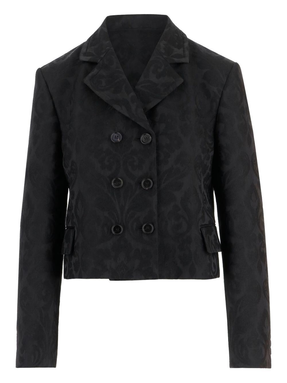 Double-breasted fitted jacket in a wool-mix jacquard CH25WVE70308 001 CHLOÉ 