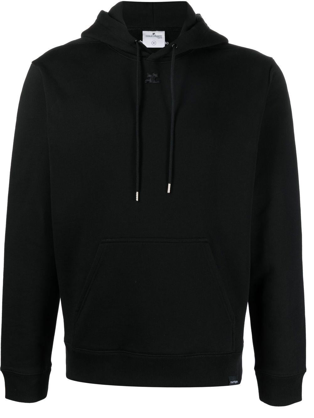 Logo-patch drawstring hoodie 322JHO004JS0044 9999 COURRÈGES 