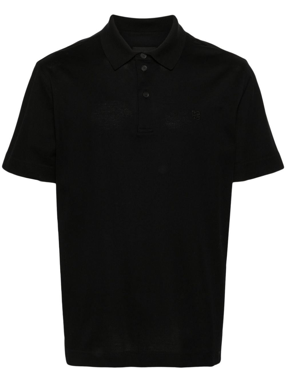 Embroidered-monogram cotton polo shirt<BR/><BR/><BR/> BM71KR3YCD 001 GIVENCHY 