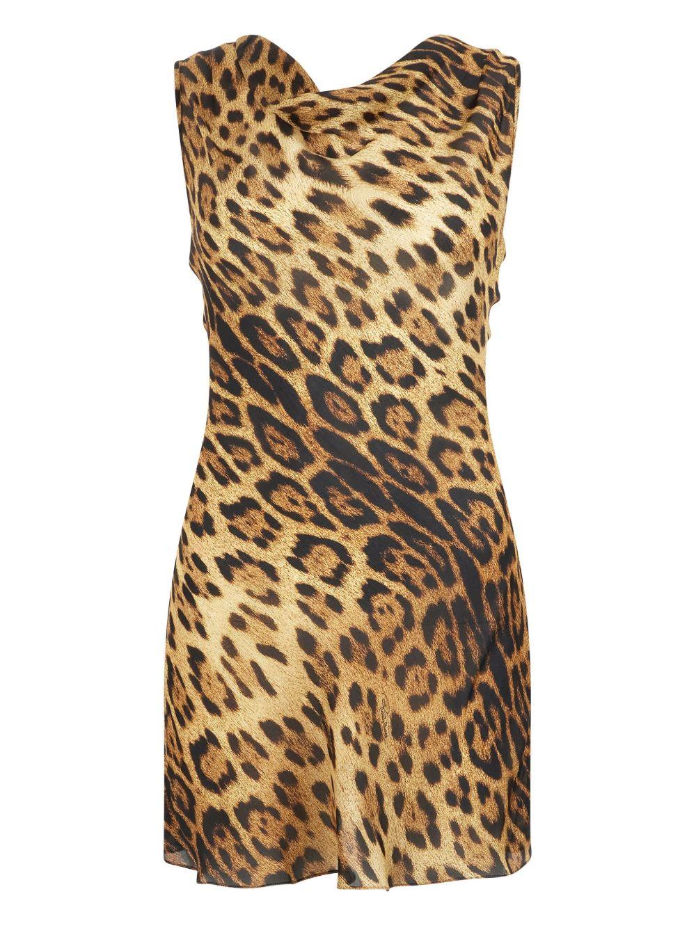 Leopard mini dress VWT128 HZQ7100504 ROBERTO CAVALLI 