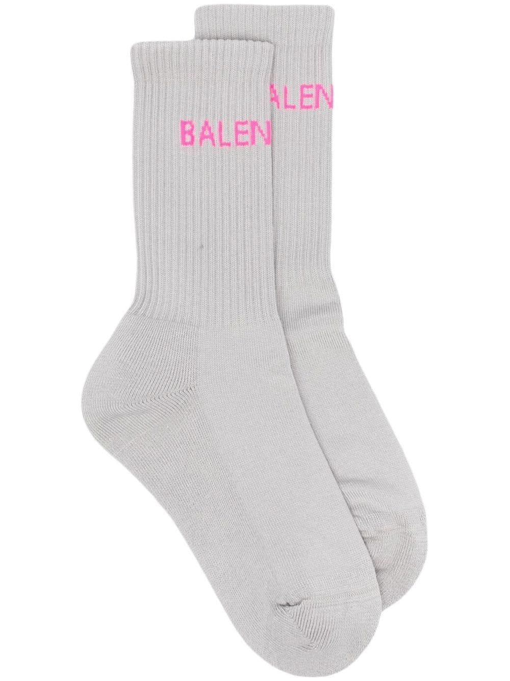 Intarsia knit-logo ribbed socks 540615 372B41972 BALENCIAGA 