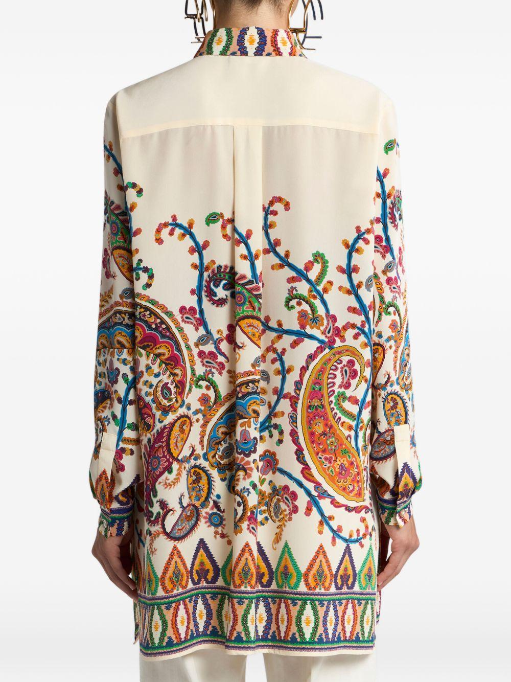 LONG SILK SHIRT WITH PLACED FLORAL PAISLEY PRINT WRIA0103 AKG20X0800 ETRO 