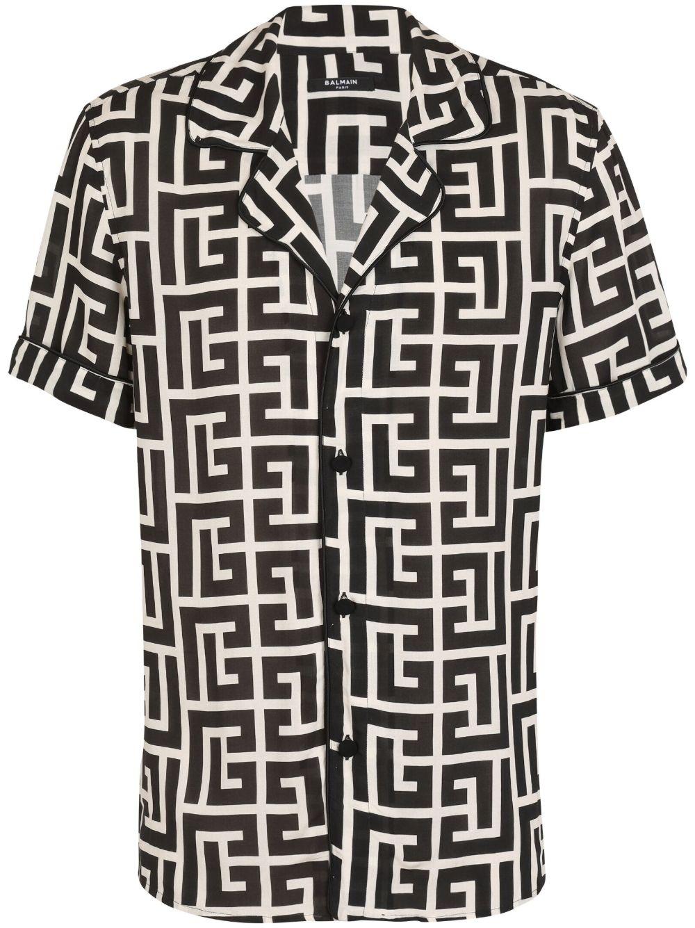 Pajama shirt with monogram print FH1HN011VD01 GFE BALMAIN 