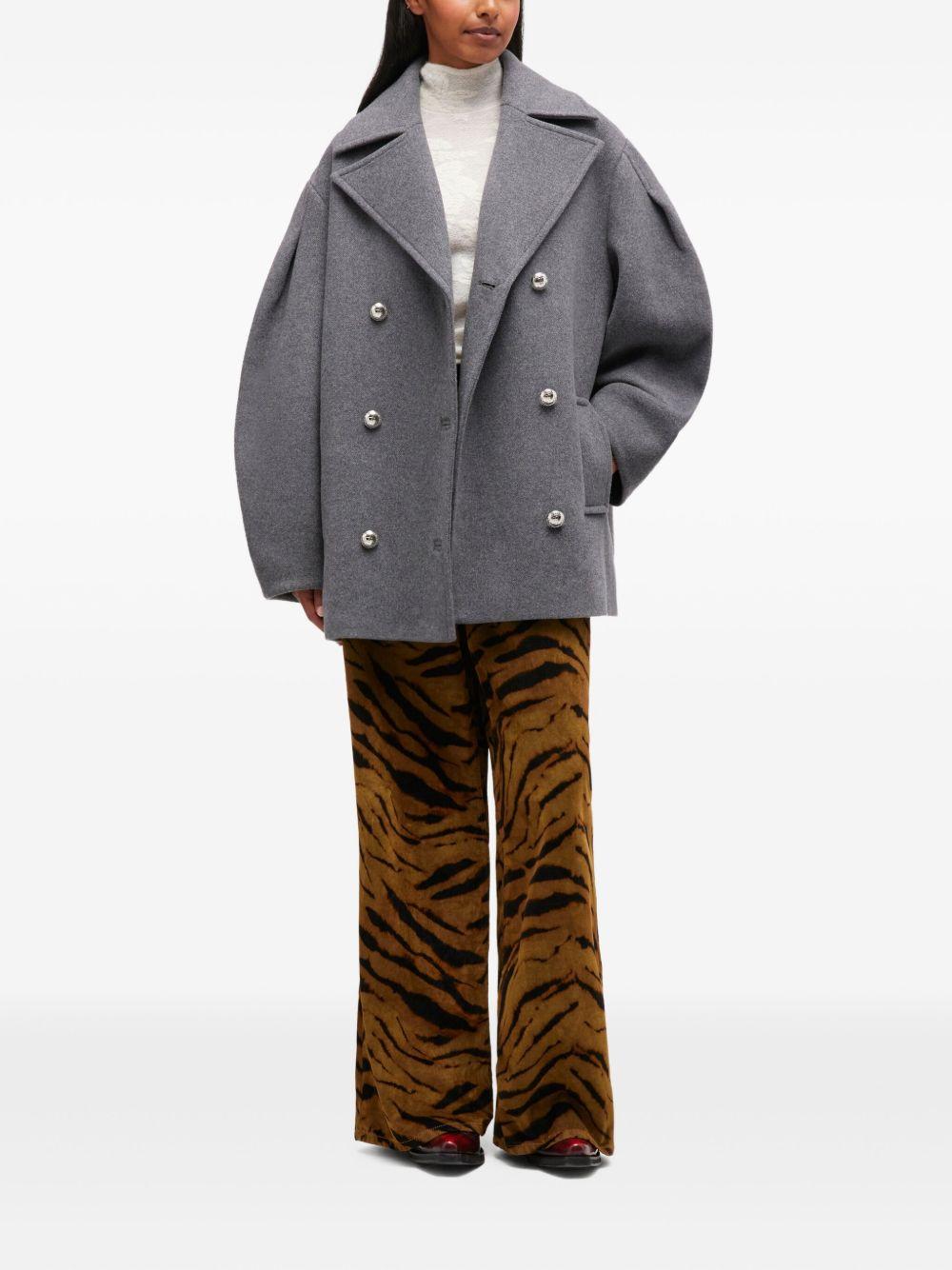 Wool Oversized Midi Peacoat W0930 205 GANNI 