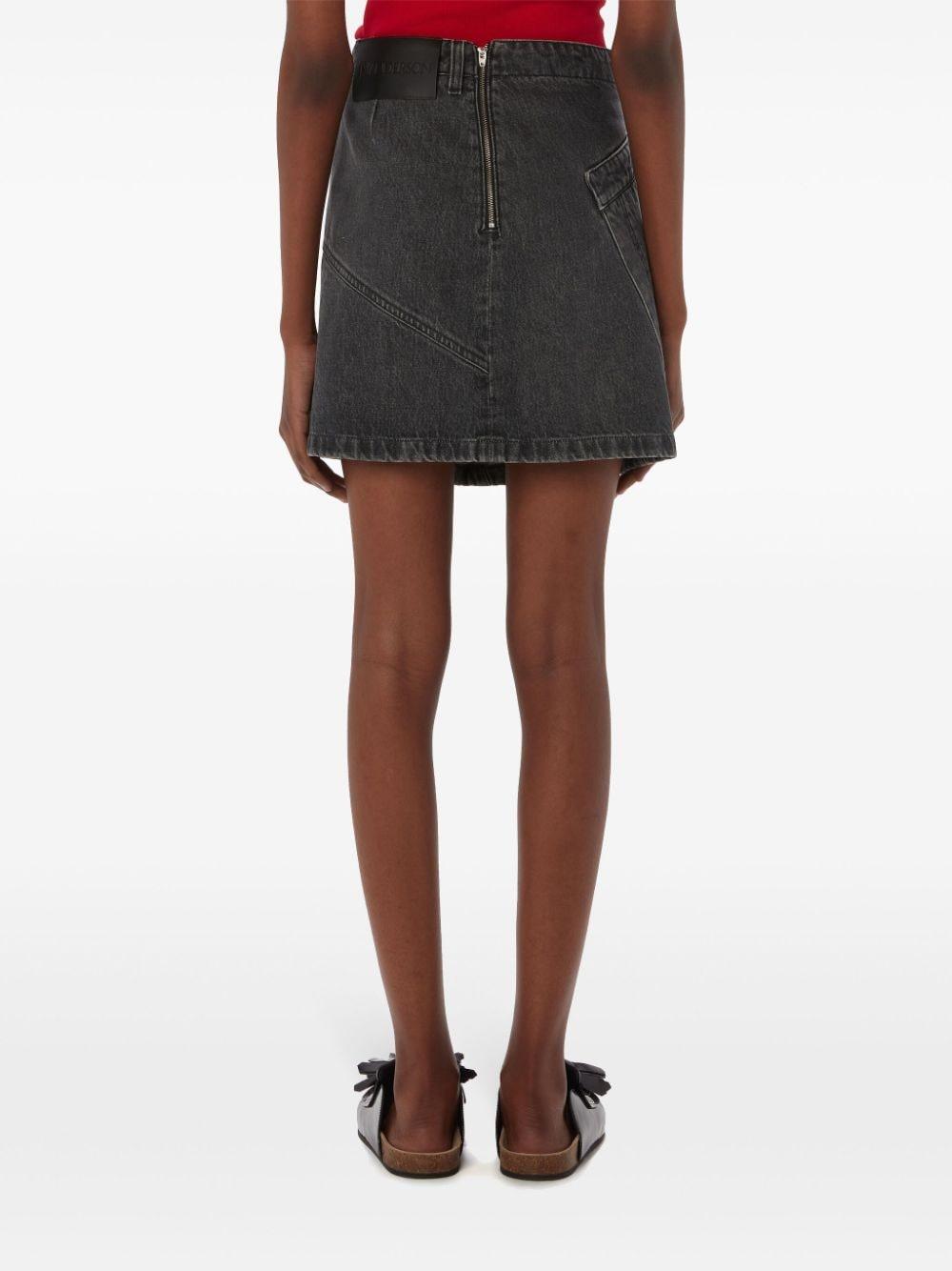 Twisted denim mini skirt<BR/><BR/><BR/> DK0020 PG1195929 JW ANDERSON 
