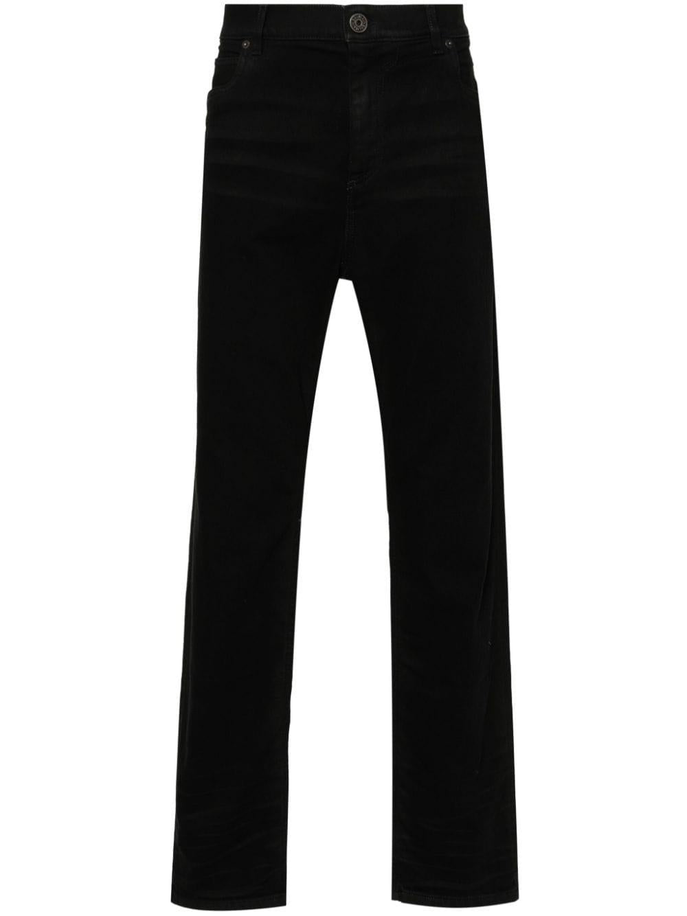 Logo-embroidered straight-leg jeans<BR/><BR/><BR/><BR/><BR/><BR/><BR/> CH1MI070DD96 0PA BALMAIN 