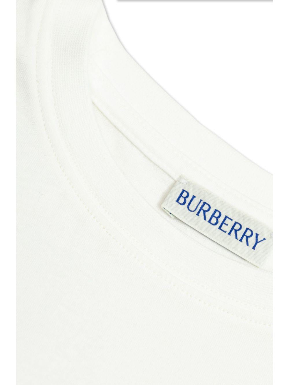 Check-tag cotton T-shirt<BR/><BR/><BR/> 8100457 A1464 BURBERRY KIDS 