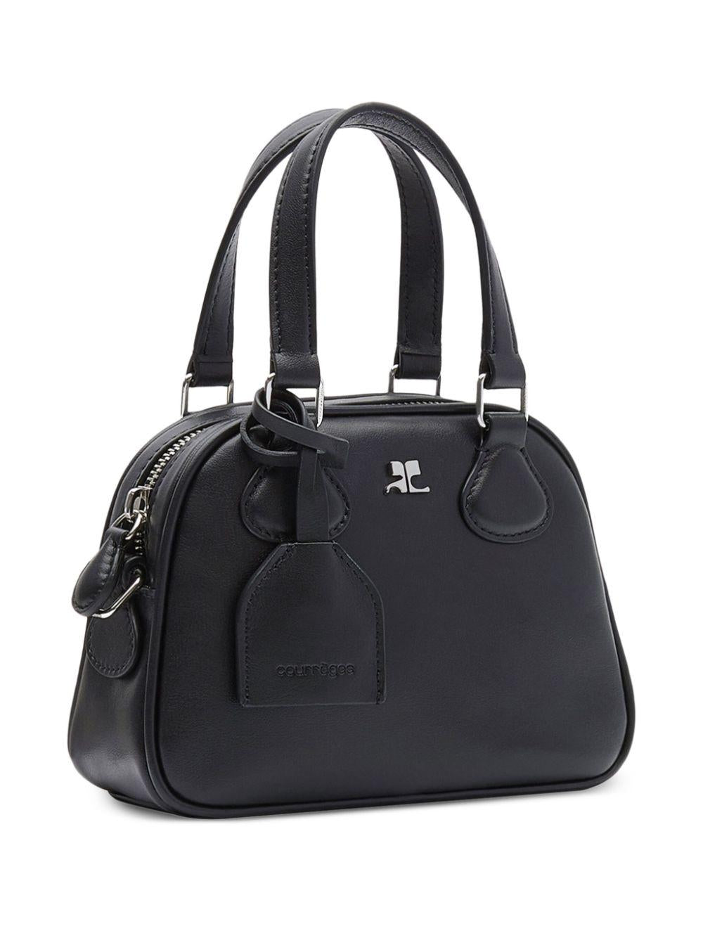 Logo leather mini bowling bag<BR/><BR/><BR/> 324GSA132CR0065 9999 COURRÈGES 