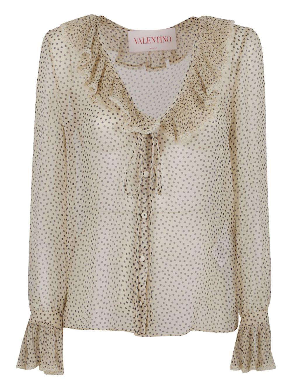 LIGHT GEORGETTE SHIRT WITH POIS 6B0AB7H3981 R8E VALENTINO GARAVANI 