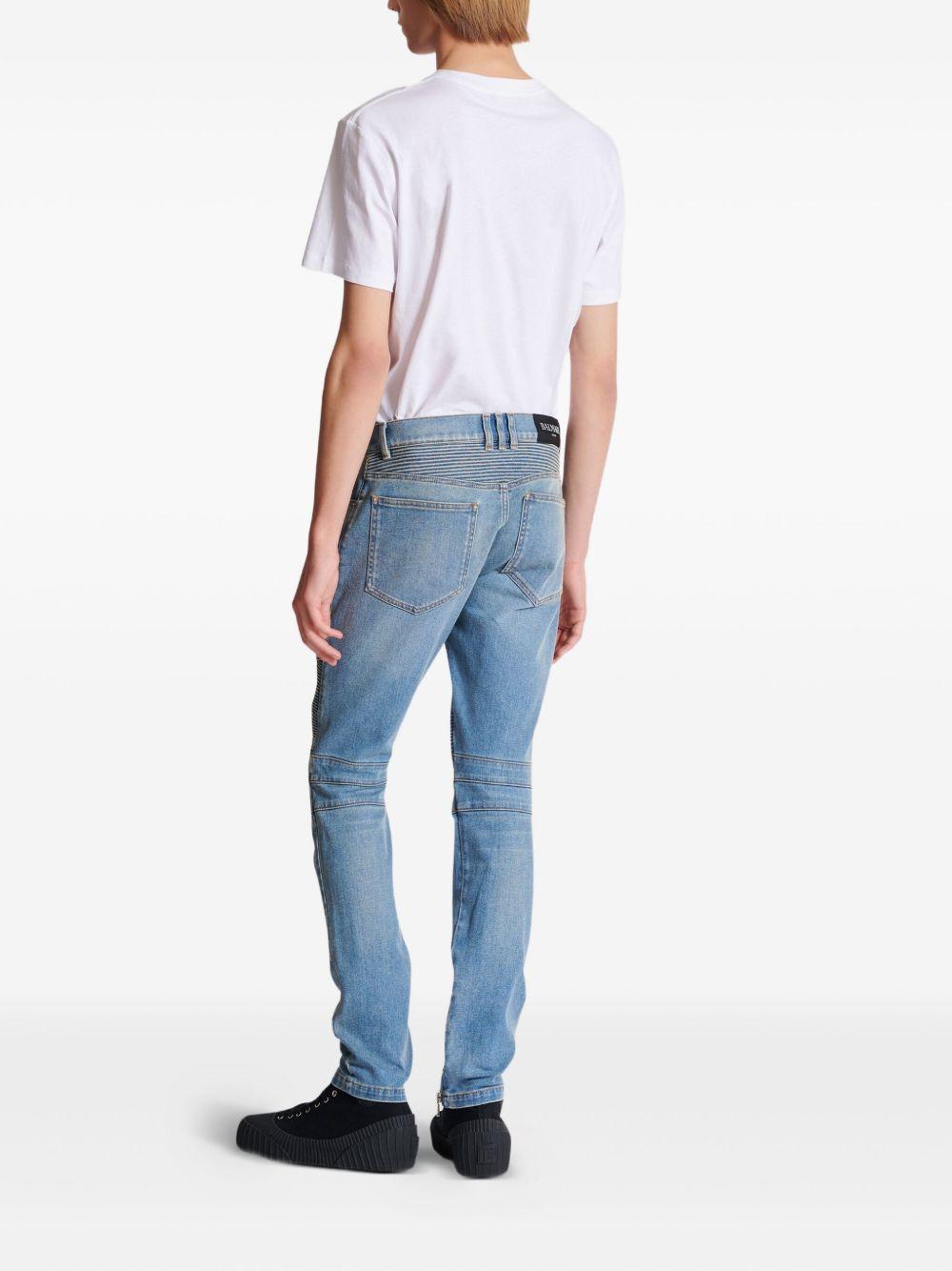 Slim-fit biker trousers FH1MG115DF81 6AW BALMAIN 