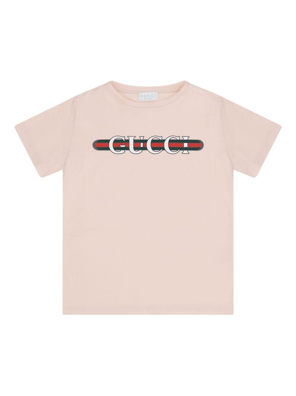 Logo-print T-shirt<BR/><BR/><BR/> 561651 XJGPI6341 GUCCI KIDS 