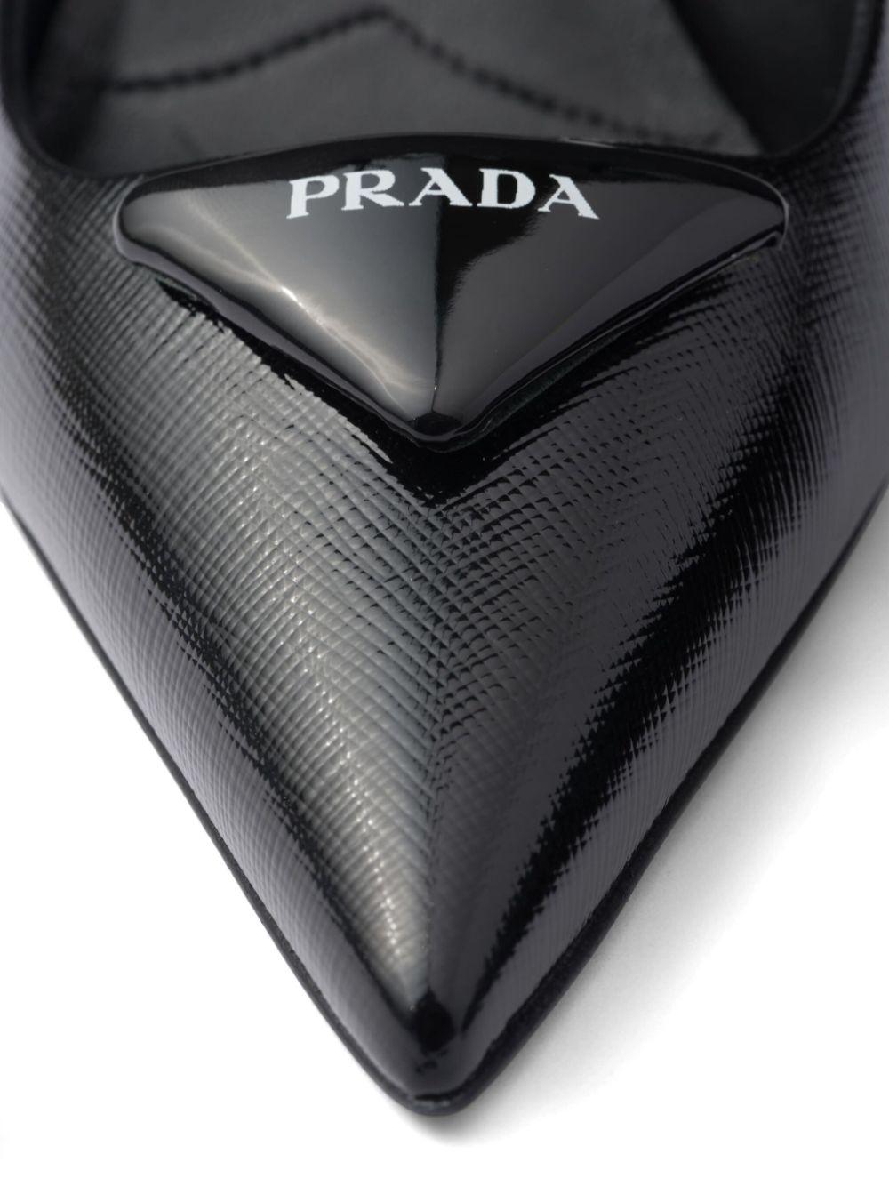 75mm triangle-logo leather pumps<BR/><BR/><BR/> 1I901M 3A9SF0002 PRADA 