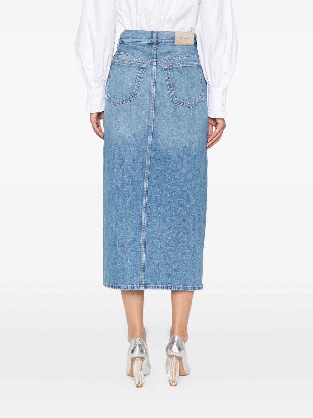 Midi skirt in washed denim BW40Z9516F 420 GIVENCHY 