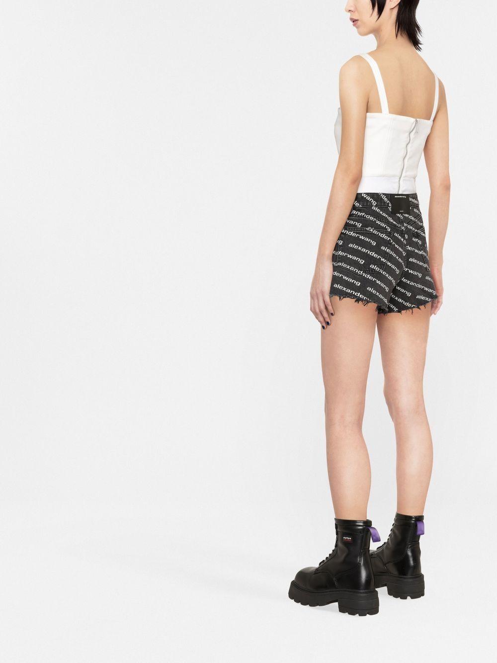 Bite logo-print denim shorts 4DC1214896 060 ALEXANDER WANG 