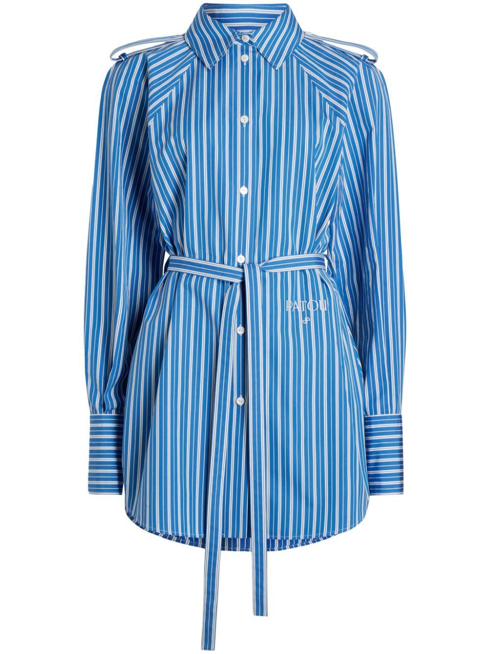 Blue striped mini shirt dress<BR/><BR/><BR/> DR1530190 5062 PATOU 