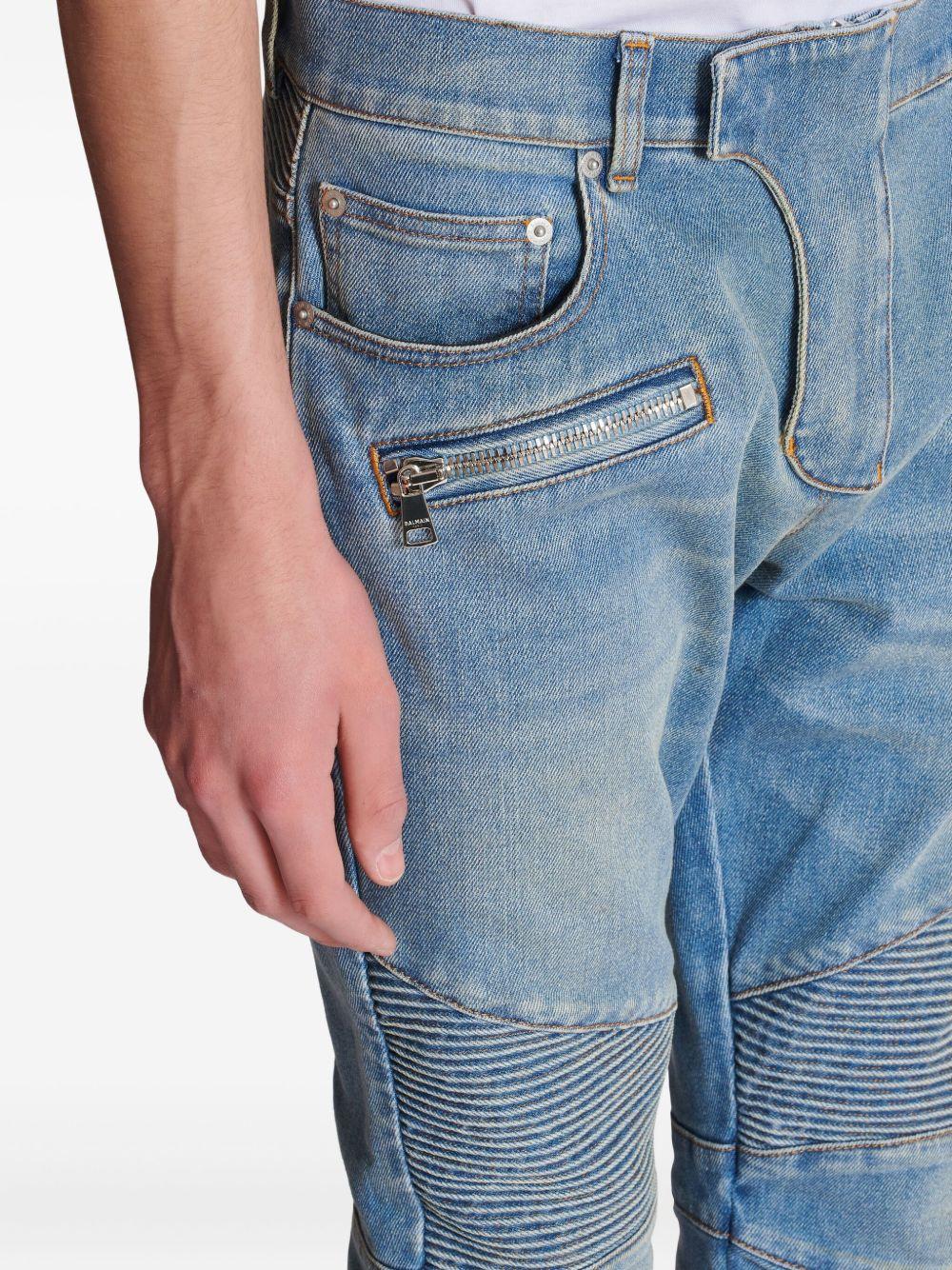 Slim-fit biker trousers FH1MG115DF81 6AW BALMAIN 