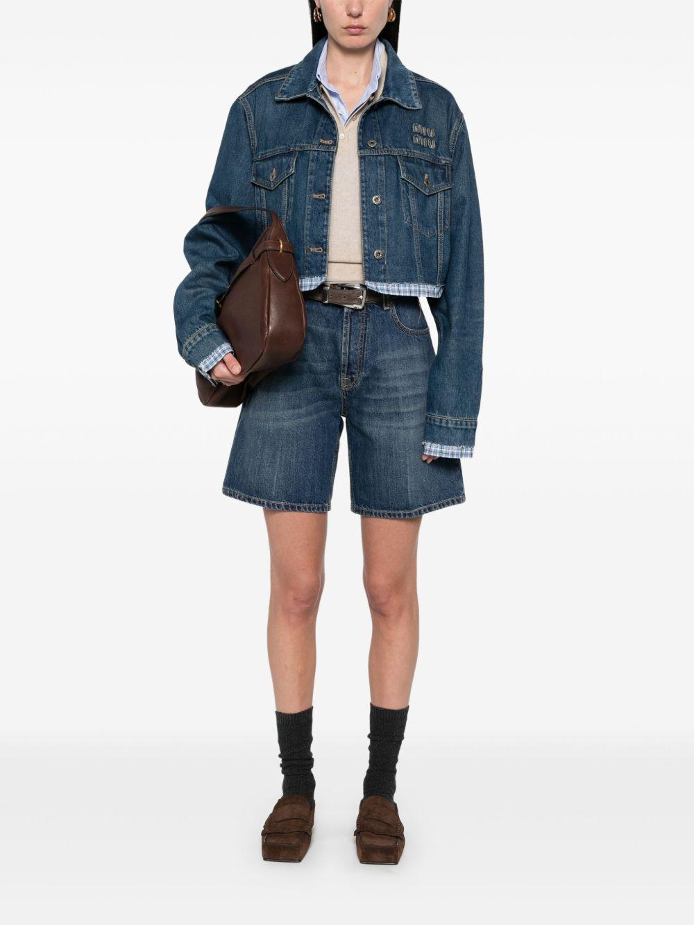 Denim and poplin jacket<BR/><BR/><BR/> GWB247 1568F0008 MIU MIU 