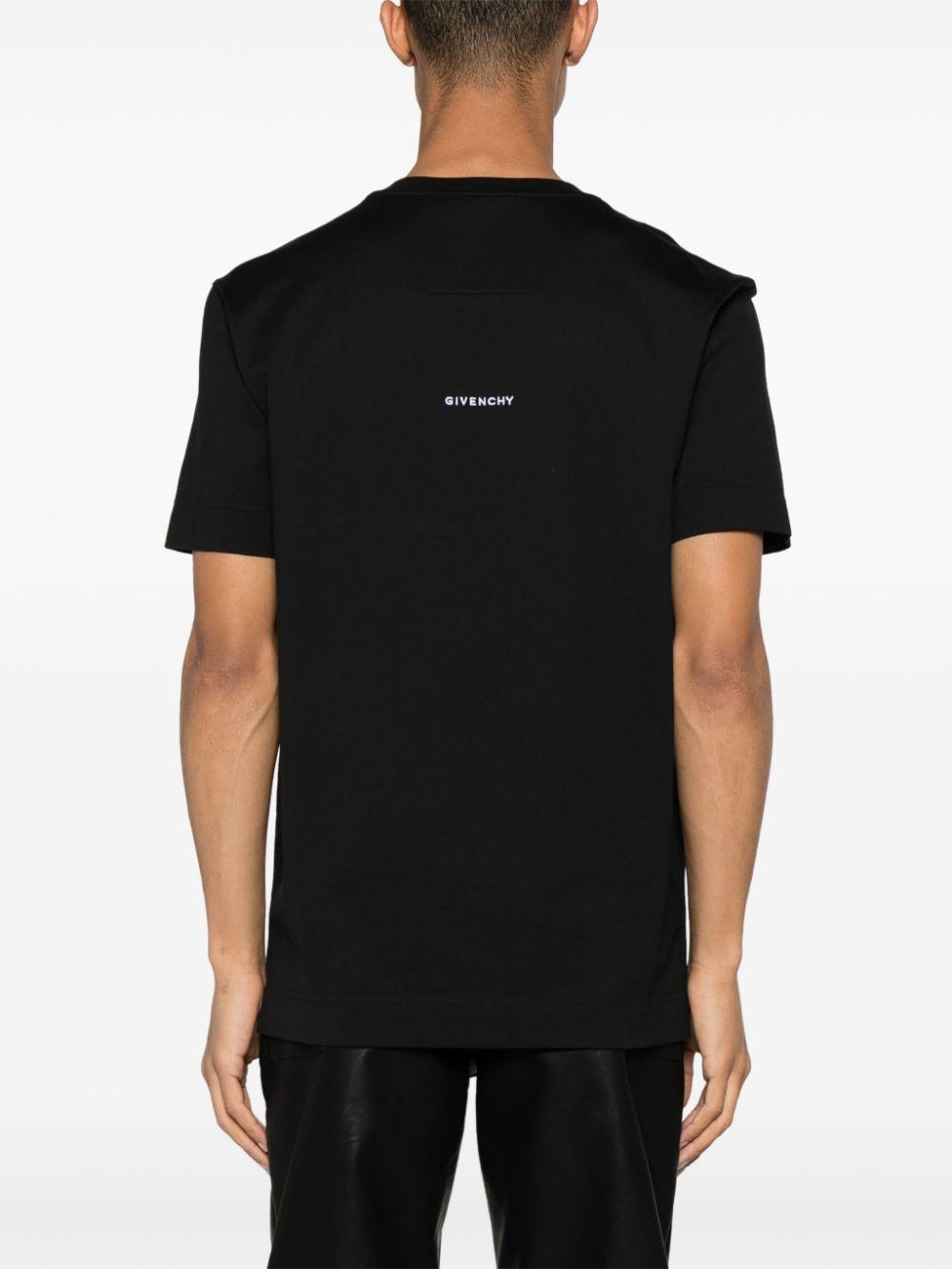 4G-embroidered cotton T-shirt<BR/><BR/><BR/> BM716G3YCD 001 GIVENCHY 