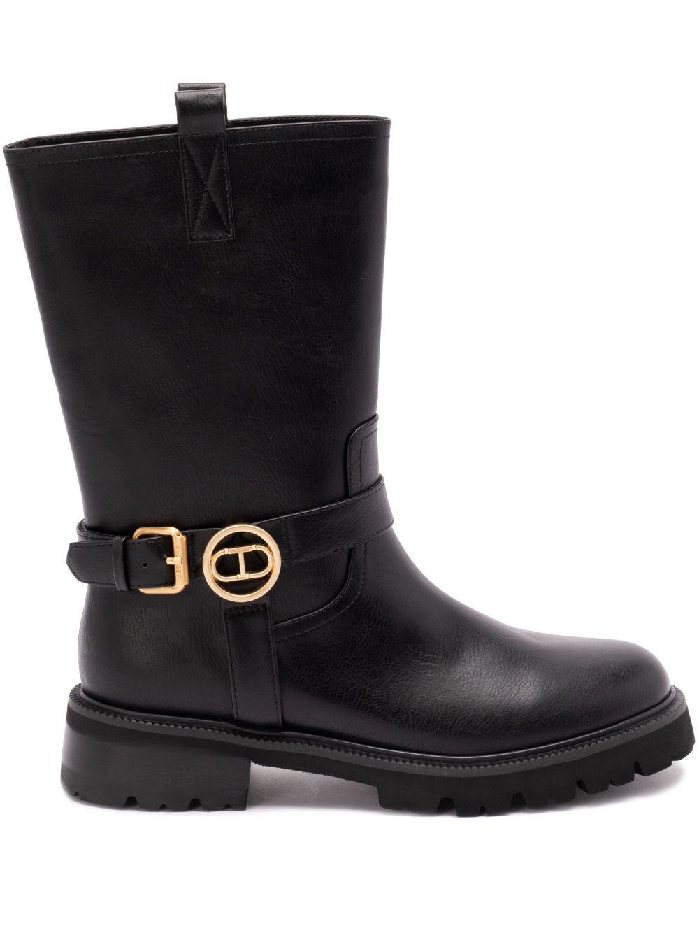 Leather boots with buckles 252TCP192 00006 TWINSET 