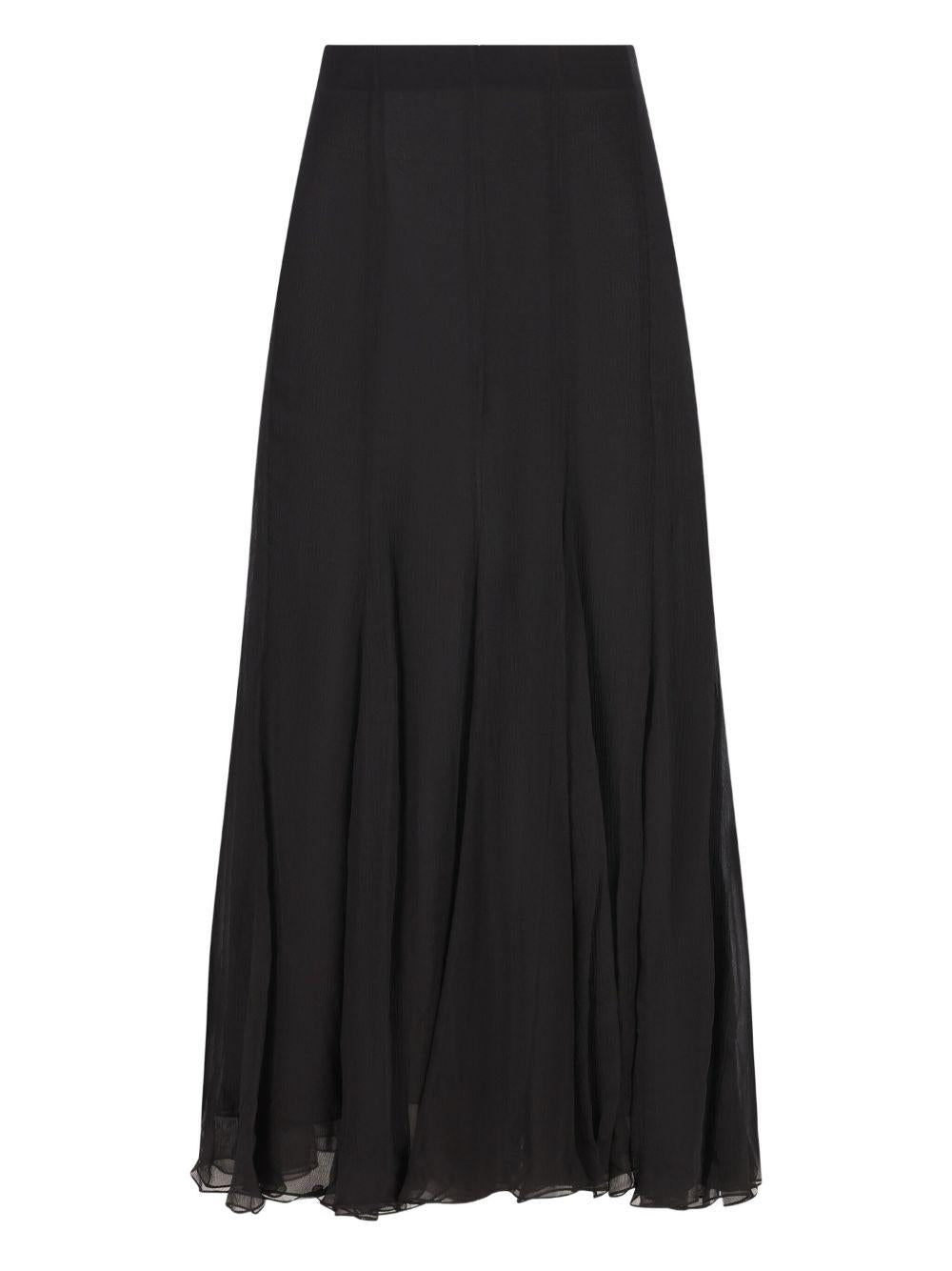 Fluid maxi skirt in silk mousseline CH25WJU20001 001 CHLOÉ 