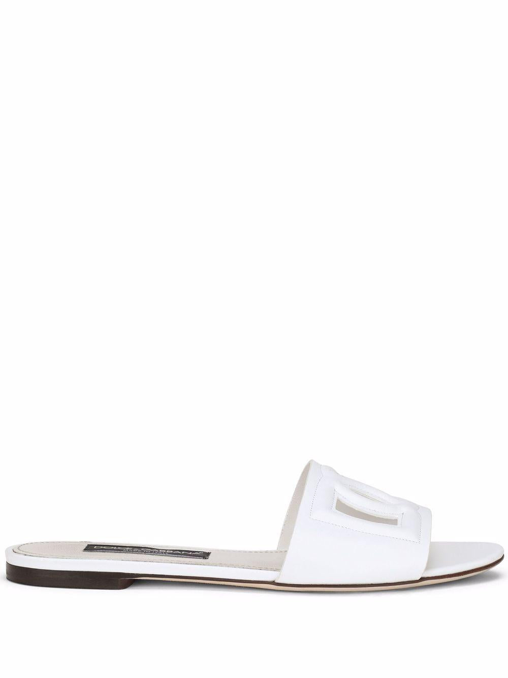 Calfskin slides with DG logo CQ0436 AY32980001 DOLCE & GABBANA 