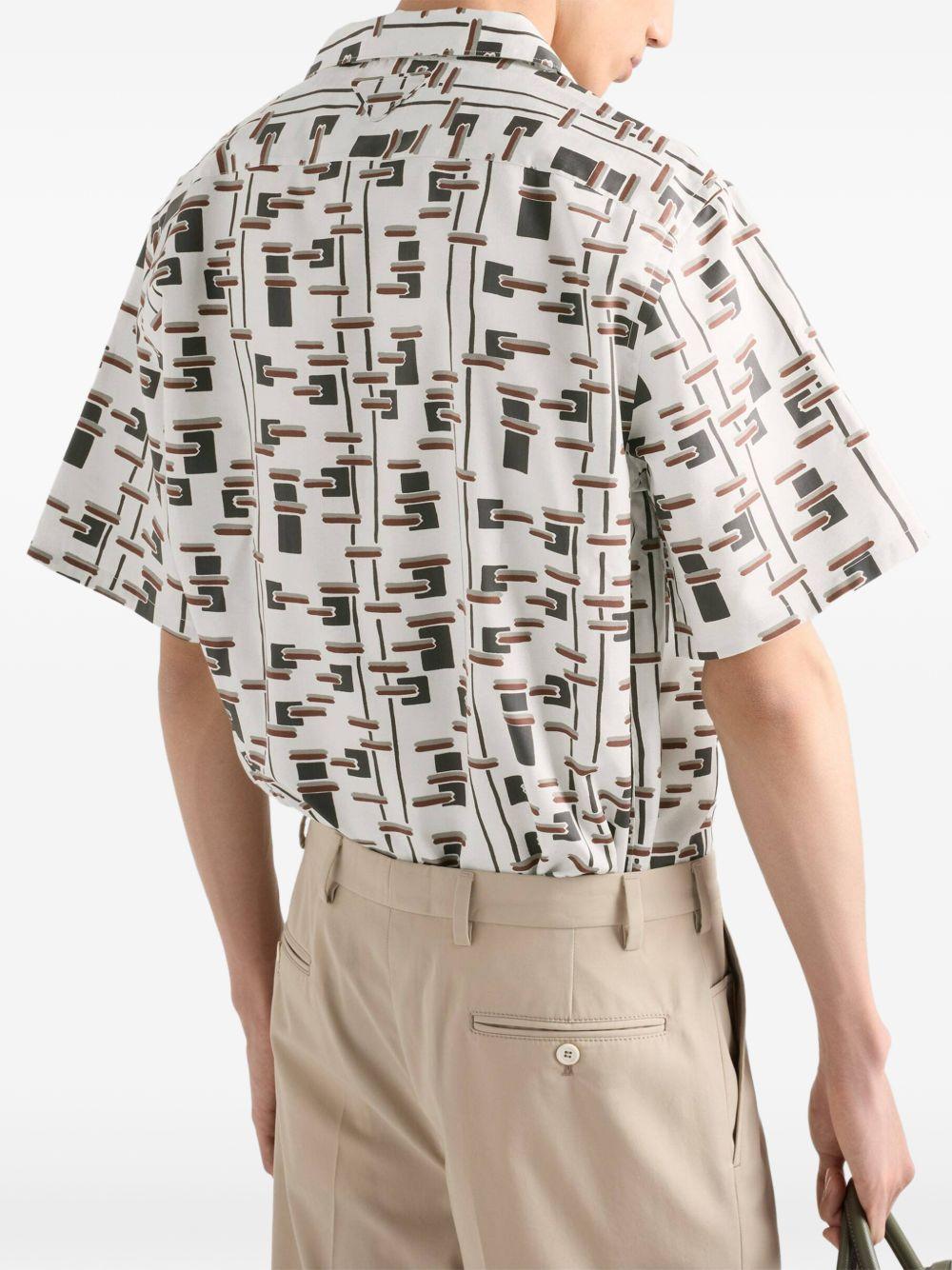 Printed cotton blend shirt UCS41419GW S-UMOF0S8V PRADA 