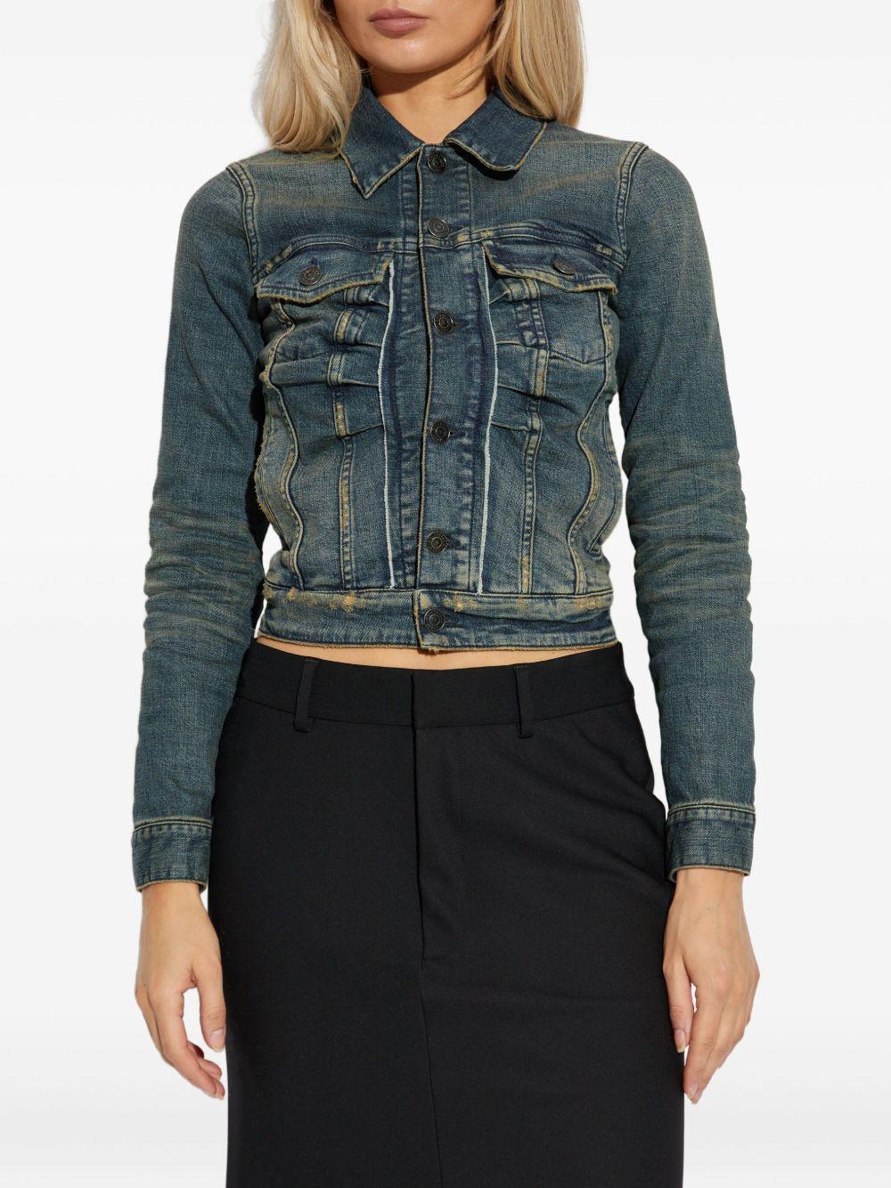 Ruched Denim Jacket 849899 TTW893394 BALENCIAGA 