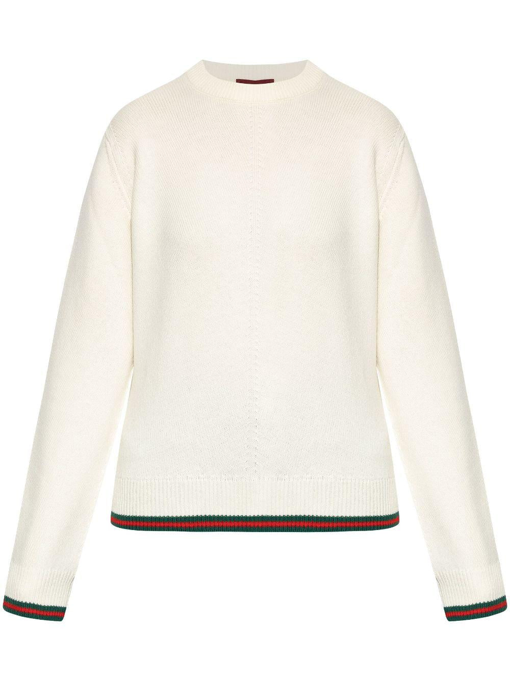 Wool and cashmere sweater with Web 813843 XKEI29257 GUCCI 