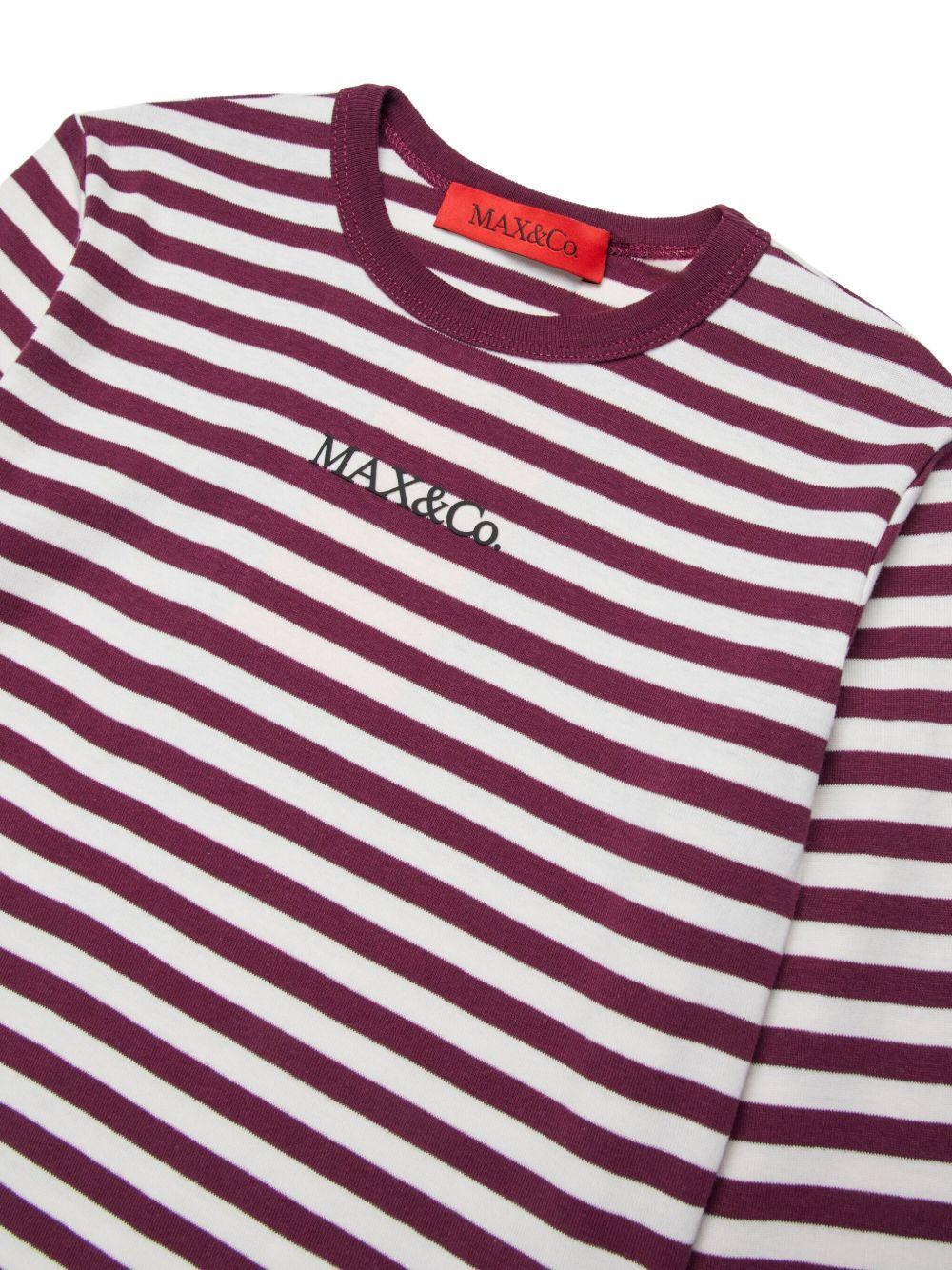 Long-sleeved micro-ribbed striped T-shirt MX0199 MX046MXC18 MAX & CO KID 