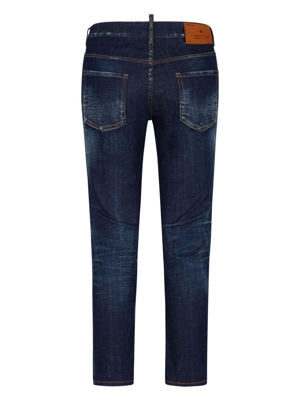 Slim fit whiskering effect jeans<BR/> S75LB0863 S30342470 DSQUARED2 
