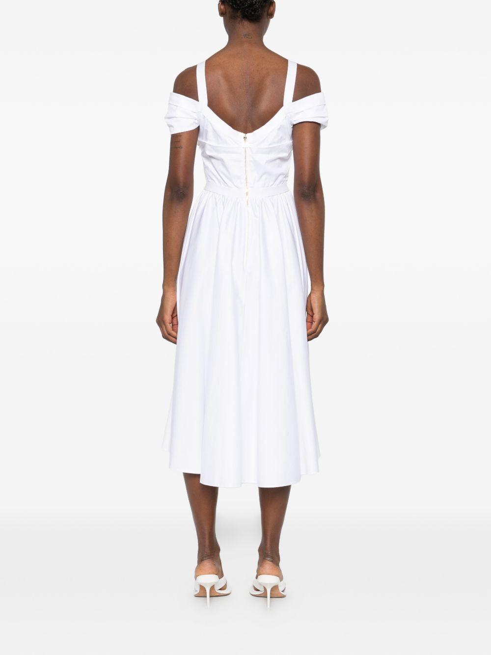 Stretch cotton dress with jewel chain AB92161E2 100 ELISABETTA FRANCHI 