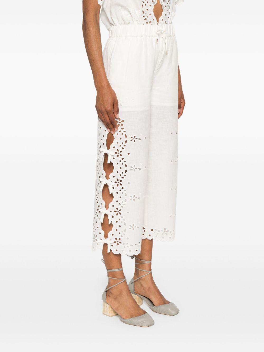 Embroidered trousers<BR/><BR/> 128PA CREAM SELF-PORTRAIT 
