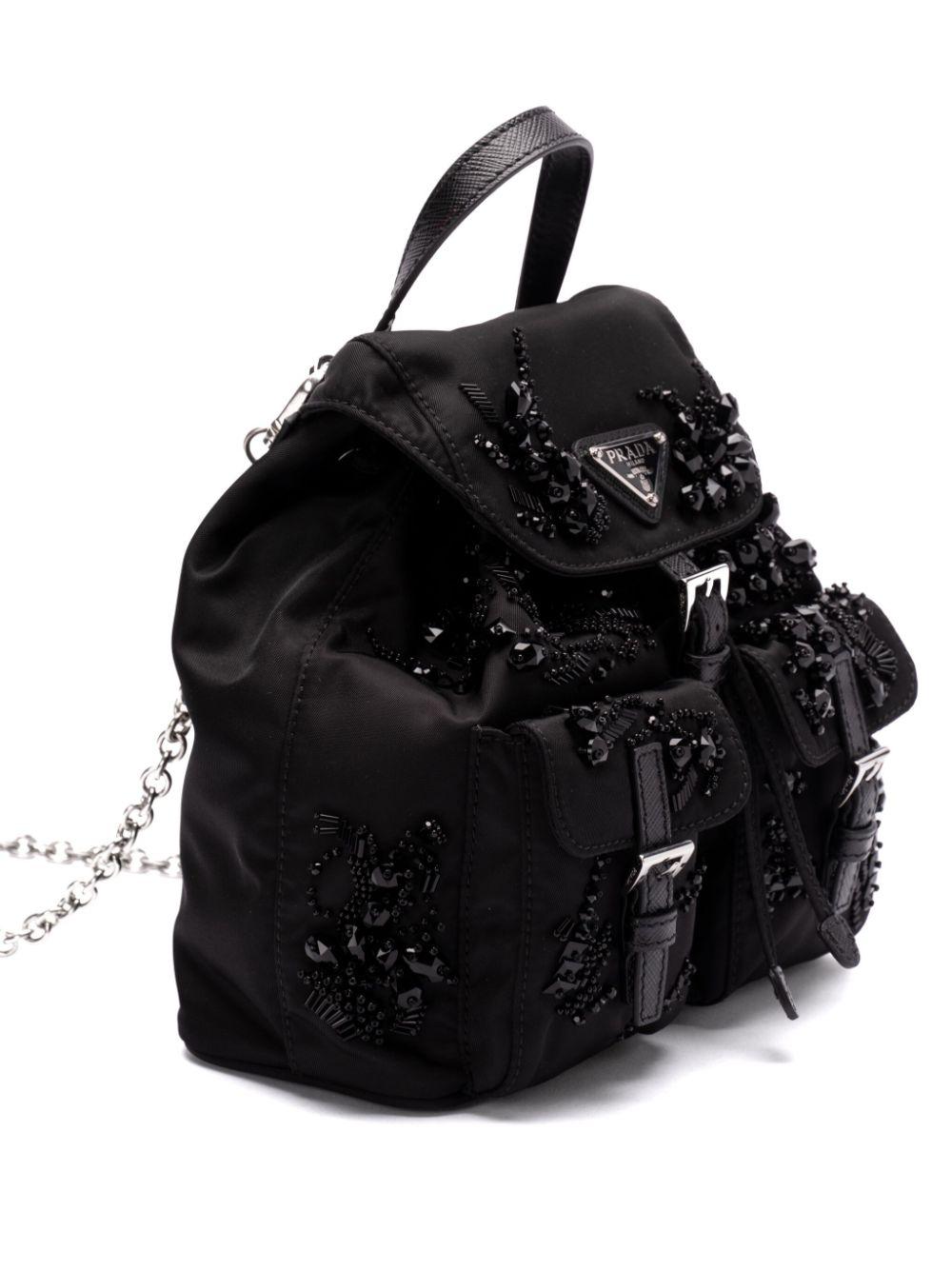 Enamel triangle-logo backpack<BR/><BR/><BR/> 1BH029 2C4YF0002 PRADA 