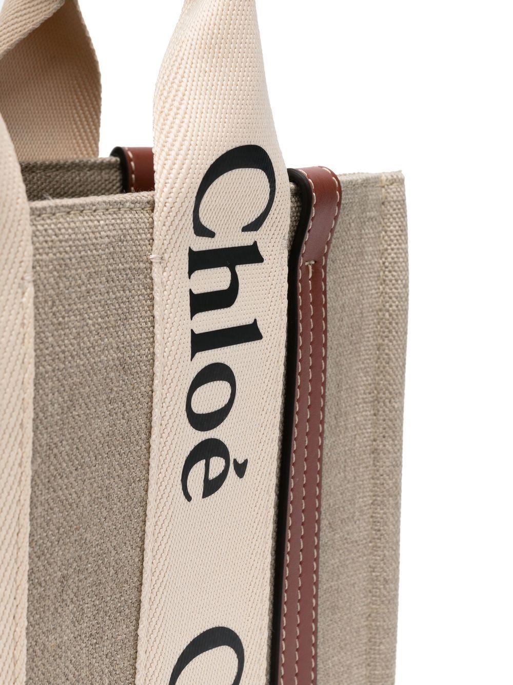 Small Woody tote bag in linen CHC22AS397I26 90U CHLOÉ 