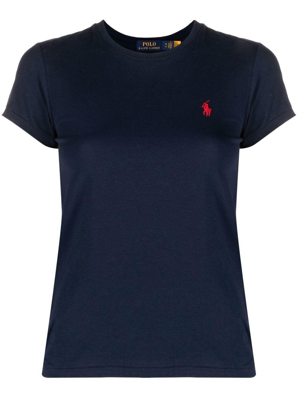Polo Pony cotton T-shirt<BR/><BR/><BR/> 211898698006 CRUISE NAVY POLO RALPH LAUREN 
