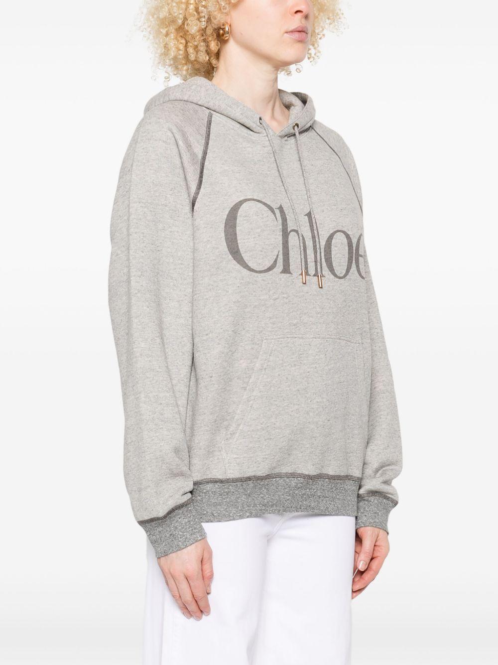 Oversized logo hoodie in a cotton fleece mix CH25AJH10179 060 CHLOÉ 