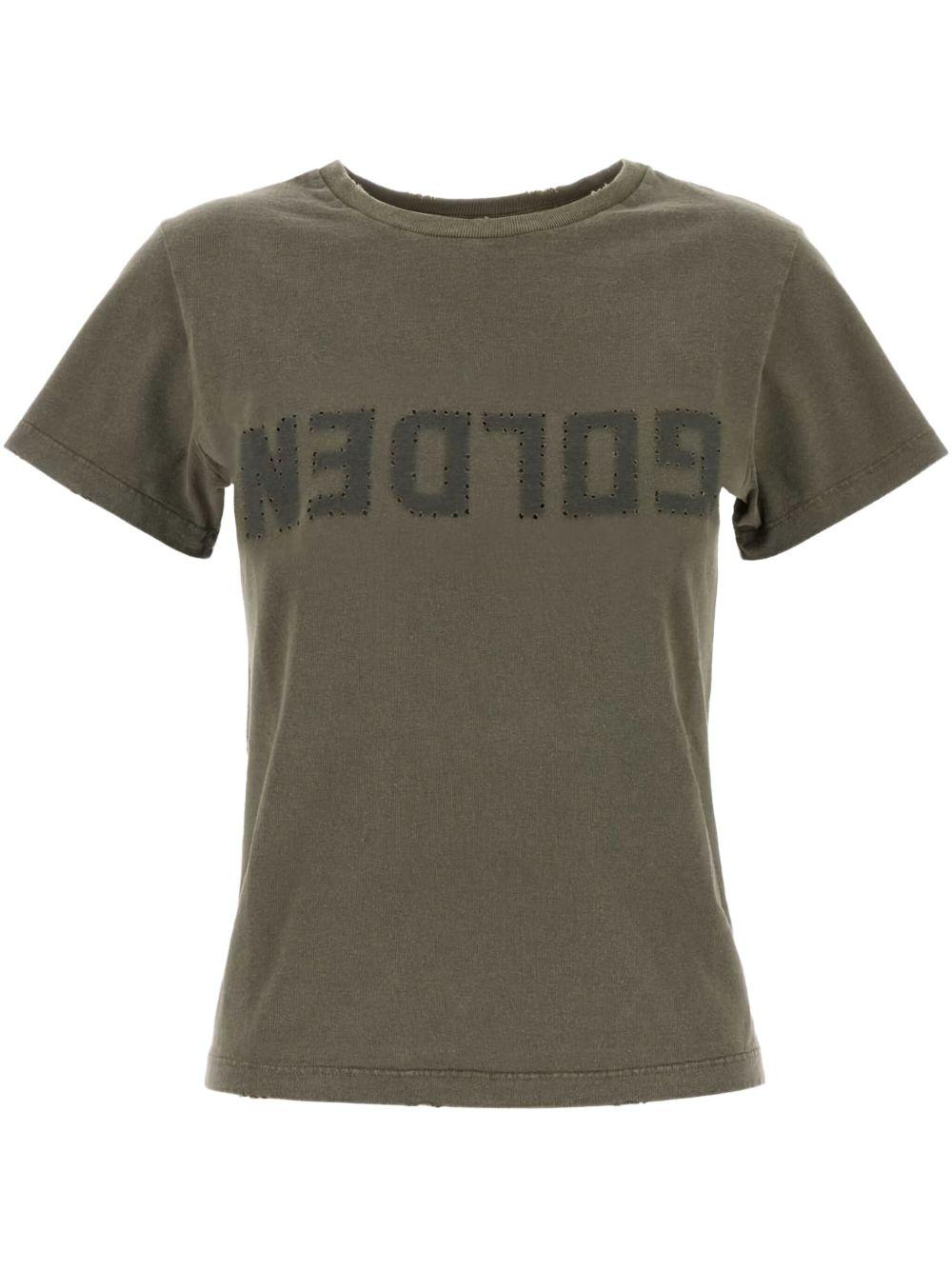 T-shirt with Golden lettering GWP01221 P00067135479 GOLDEN GOOSE 