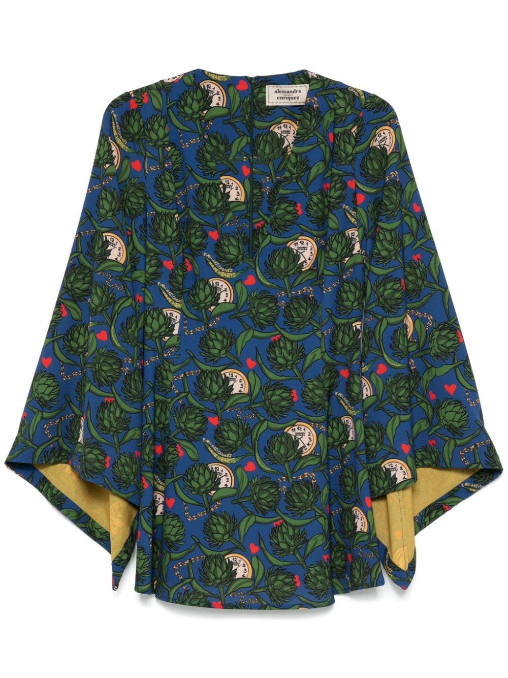 Graphic-print kaftano AE-D60C-CD ARTICHOKES ALESSANDRO ENRIQUEZ 