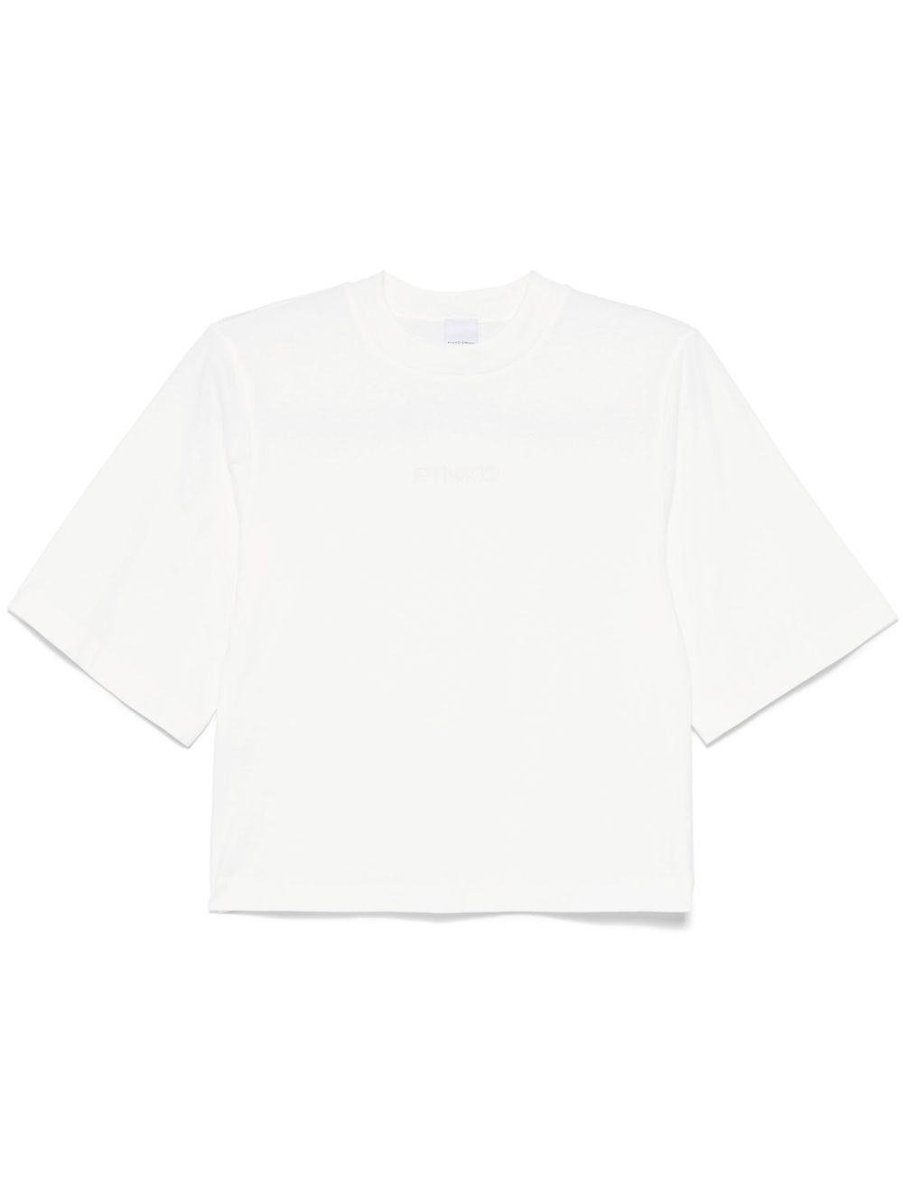 Embroidered-logo T-shirt<BR/><BR/> 104604 A2F8Z05 PINKO 