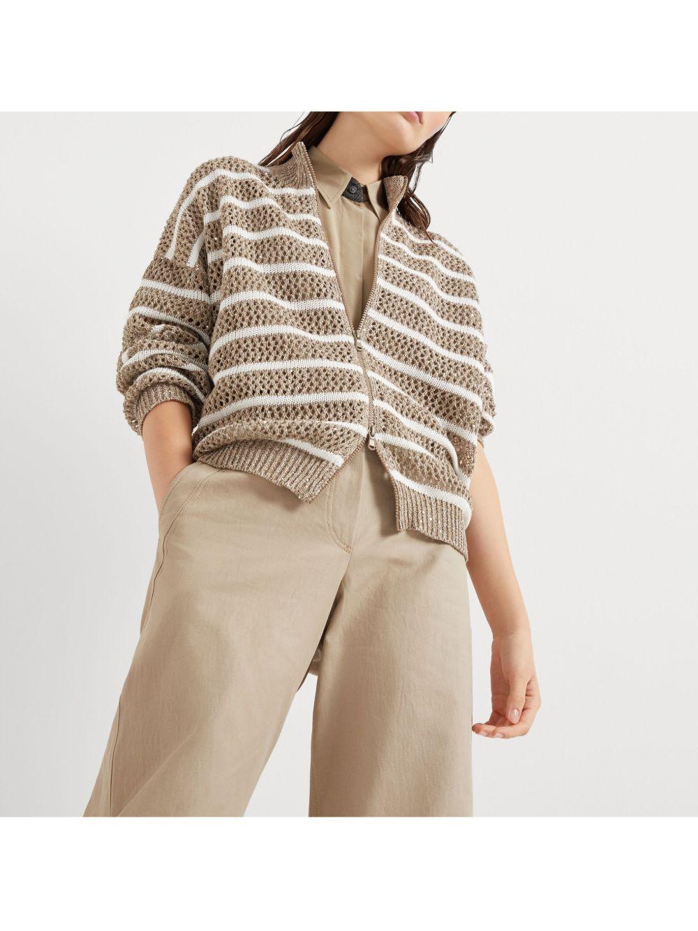 Cardigan a righe MCO558906 CKE88 BRUNELLO CUCINELLI 