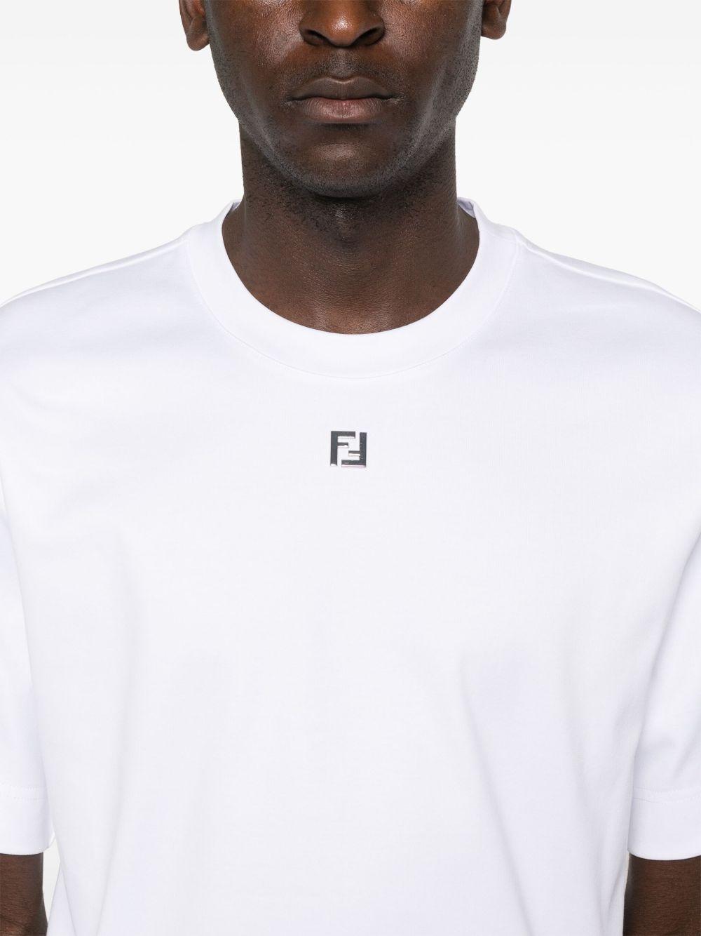 FF-plaque cotton T-shirt<BR/><BR/> FY0936 ARYYF0QA0 FENDI 