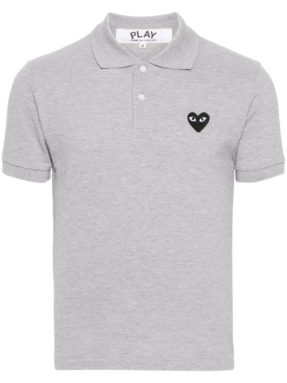 Logo Heart Polo T-shirt AX-T078-051 GREY COMME DES GARÇONS PLAY 